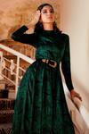Buy_House of Eda_Green Viscose Floral Print Dress_Online_at_Aza_Fashions