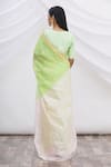 Shop_Mint N Oranges_Green Chanderi Saree _at_Aza_Fashions