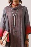 Buy_Aditi Somani_Grey Silk Embroidery Cowl Asymmetrical Tunic _Online_at_Aza_Fashions