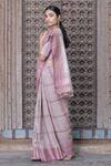 Shop_Anavila_Grey Linen Saree _at_Aza_Fashions