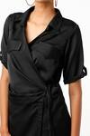 Buy_Emblaze_Black Satin Embroidery V Neck Wrap Dress _Online_at_Aza_Fashions
