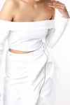 Buy_Emblaze_White Twill Embroidery One Shoulder Co-ord Skirt Set _Online_at_Aza_Fashions