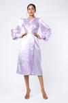 Buy_Emblaze_Purple Satin Boat Draped Dress _at_Aza_Fashions