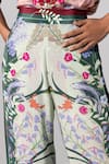 Limerick by Abirr N' Nanki_Green Crepe Printed Pant  _Online_at_Aza_Fashions