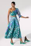 Buy_Limerick By Abirr N' Nanki_Blue Crepe Printed Skirt _at_Aza_Fashions