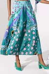 Shop_Limerick By Abirr N' Nanki_Blue Crepe Printed Skirt _at_Aza_Fashions