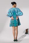 Shop_Limerick by Abirr N' Nanki_Blue Crepe Printed Dress_at_Aza_Fashions