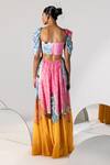 Shop_Limerick by Abirr N' Nanki_Multi Color Crepe Printed Dress_at_Aza_Fashions