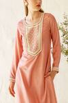 Buy_Shruti Sancheti_Pink Silk Embroidery Round Kurta Pant Set _Online_at_Aza_Fashions