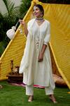 Ruchira Nangalia_White Mulmul Striped Anarkali Set_Online_at_Aza_Fashions