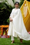 Buy_Ruchira Nangalia_White Mulmul Striped Anarkali Set_Online_at_Aza_Fashions