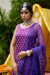 Buy_Ruchira Nangalia_Purple Modal Satin Embroidery Round Bandhani Kurta Set  _Online_at_Aza_Fashions