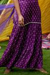 Ruchira Nangalia_Purple Modal Satin Embroidery Round Bandhani Kurta Set  _at_Aza_Fashions