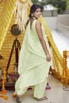 Shop_Ruchira Nangalia_Green Mulmul Striped Kurta Set_at_Aza_Fashions