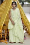 Ruchira Nangalia_Green Mulmul Striped Kurta Set_Online_at_Aza_Fashions