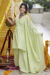 Buy_Ruchira Nangalia_Green Mulmul Striped Kurta Set_Online_at_Aza_Fashions