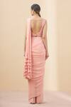 Shop_Arpan Vohra_Peach Georgette Pre-draped Ruffle Saree With Blouse_at_Aza_Fashions