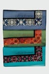 Buy_Rabani & Rakha_Multi Color Printed Pocket Square Gift Box Set Of 3 _at_Aza_Fashions