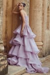 Shop_Rachit Khanna_Purple Organza Sweetheart Neck Bandeau Gown _at_Aza_Fashions