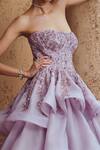 Buy_Rachit Khanna_Purple Organza Sweetheart Neck Bandeau Gown _Online_at_Aza_Fashions