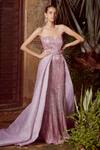 Buy_Rachit Khanna_Purple Organza, Heavy Satin Sweetheart Neck Embroidered Bandeau Gown _at_Aza_Fashions