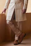 Rachit Khanna_Beige Matka Silk Layered Sherwani Set _Online_at_Aza_Fashions