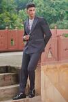 Buy Rachit Khanna Grey Suiting Embroidered Tuxedo And Pant Set at Aza Fashions Buy_Rachit Khanna_Grey Suiting Embroidered Tuxedo And Pant Set _at_Aza_Fashions