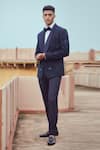 Buy Rachit Khanna Blue Suiting Embroidered Tuxedo And Pant Set at Aza Fashions Buy_Rachit Khanna_Blue Suiting Embroidered Tuxedo And Pant Set _at_Aza_Fashions