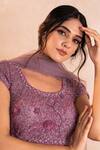 Shikha and Srishti Design_Purple Net Embroidery Round Lehenga Set _Online_at_Aza_Fashions