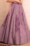 Buy_Shikha and Srishti Design_Purple Net Embroidery Round Lehenga Set _Online_at_Aza_Fashions