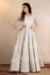Buy_Shikha and Srishti Design_White Organza Anarkali Gown_at_Aza_Fashions