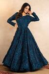 Buy Shikha And Srishti Design Blue Organza V Neck Anarkali Gown at Aza Fashions Buy_Shikha And Srishti Design_Blue Organza V Neck Anarkali Gown _at_Aza_Fashions