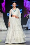 Buy_Shikha and Srishti Design_White Organza Embroidery Round Bridal Lehenga Set _at_Aza_Fashions