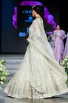 Shikha and Srishti Design_White Organza Embroidery Round Bridal Lehenga Set _Online_at_Aza_Fashions