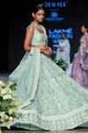 Shop Shikha And Srishti Design Green Organza V Neck Embroidered Bridal Lehenga Set at Aza Fashions Shop_Shikha And Srishti Design_Green Organza V Neck Embroidered Bridal Lehenga Set _at_Aza_Fashions