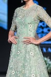 Buy_Shikha and Srishti Design_Green Organza Embroidery Round Kurta Lehenga Set _Online_at_Aza_Fashions