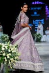 Shikha and Srishti Design_Purple Organza Embroidery Round Bridal Lehenga Set _Online_at_Aza_Fashions