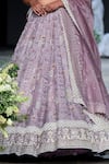 Shop_Shikha and Srishti Design_Purple Organza Embroidery Round Bridal Lehenga Set _Online_at_Aza_Fashions