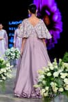 Shop_Shikha And Srishti Design_Purple Organza V Neck Embroidered Gown _at_Aza_Fashions