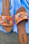 Shop_Daisie_Peach Sequin Embellished Sliders_at_Aza_Fashions