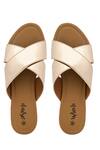 Shop_Daisie_Gold Cross Strap Sliders_at_Aza_Fashions