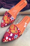 Shop_Daisie_Red Printed Mules _at_Aza_Fashions