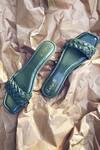 Shop_Daisie_Green Braided Flats _at_Aza_Fashions