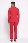 Shop_Emblaze_Red Viscose Notched Lapel Blazer And Pant Set _at_Aza_Fashions