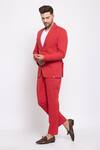 Buy_Emblaze_Red Viscose Notched Lapel Blazer And Pant Set _Online_at_Aza_Fashions