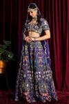 Aayushi Maniar_Purple Raw Silk Mirror Embroidered Lehenga Set_Online_at_Aza_Fashions