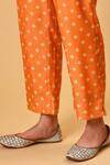 NUHH_Beige Chanderi Embroidery V Neck Printed Kurta Set  _at_Aza_Fashions