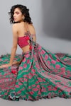 Buy_Show Shaa_Green Silk Embroidery Halter Printed Lehenga Set _Online_at_Aza_Fashions