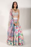 Buy_Show Shaa_Multi Color Silk Embroidery Sweetheart Neck Printed Lehenga Set _at_Aza_Fashions