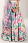 Shop_Show Shaa_Multi Color Silk Embroidery Sweetheart Neck Printed Lehenga Set _Online_at_Aza_Fashions